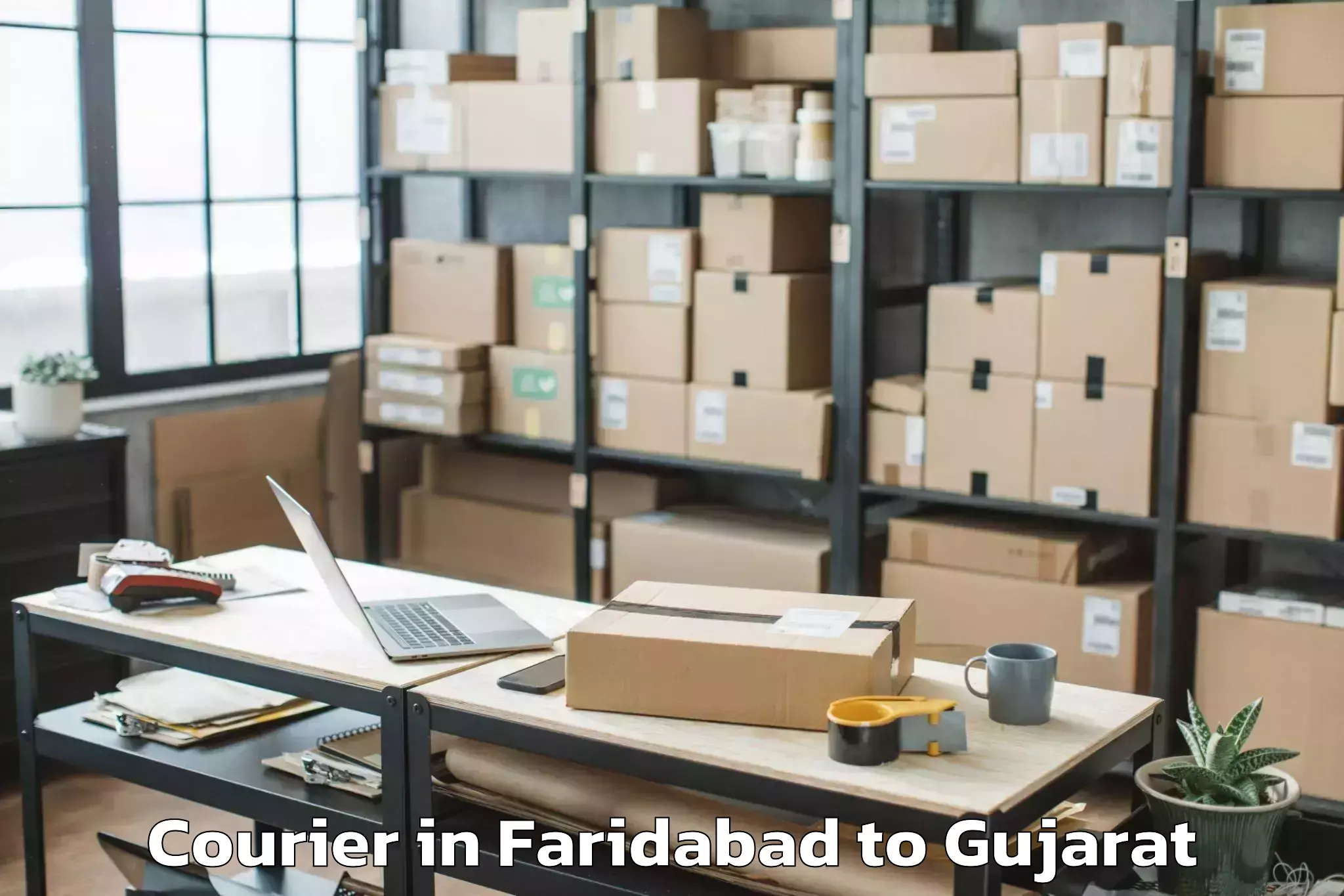 Trusted Faridabad to Sardarkrushinagar Dantiwada Ag Courier